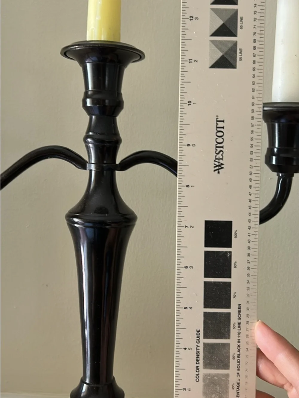Restoration Hardware Black Three-Arm Candleholder Candelabra